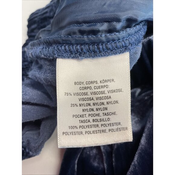 ETT:TWA ANTHROPOLOGIE Kinley Crushed Velvet Crop Jogger Pant Elastic‎ LG Blue - Picture 7 of 11